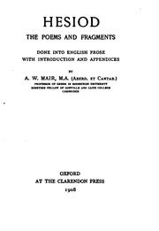 Cover of: Hesiod, the poems and fragments, done into English prose