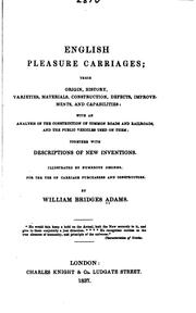 Cover of: English pleasure carriages by Adams, William Bridges