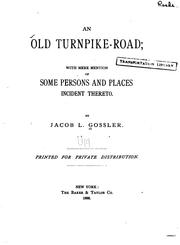 Cover of: An old turnpike-road | Jacob L. Gossler