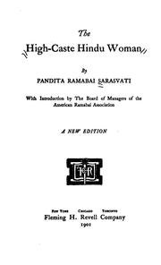 Cover of: The high-caste Hindu woman. by Ramabai Sarasvati Pandita