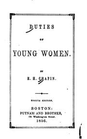 Cover of: Duties of young women