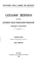 Cover of: Catalogo metodico degli scritti contenuti nelle publicazioni periodiche italiane e straniere.: Parte 1a. Scritti biografici e critici.