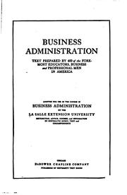 Cover of: Business administration