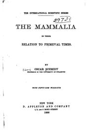 Cover of: The Mammalia in their relation to primeval times.
