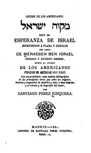 Cover of: Orígen de los Americanos.: ... esto es, Esperanza de Israel
