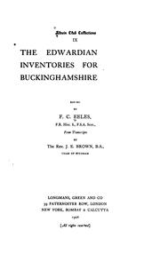 Cover of: The Edwardian inventories for Buckinghamshire