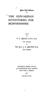 Cover of: The Edwardian inventories for Bedfordshire