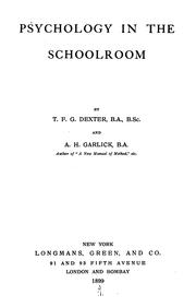 Cover of: Psychology in the schoolroom