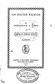 Cover of: Sir Walter Raleigh