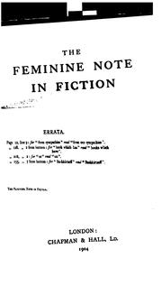 Cover of: The feminine note in fiction