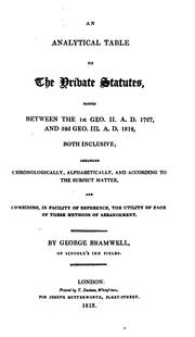 An analytical table of the private statutes by George Bramwell