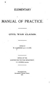 Cover of: Elementary manual of practice.: Civil war claims.