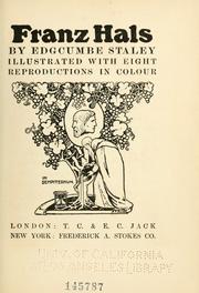 Cover of: Franz Hals by Edgcumbe Staley