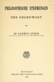 Cover of: Philosophische Strömungen der Gegenwart