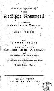 Cover of: Wuk's Stephanowitsch Kleine serbische Grammatik