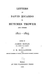 Cover of: Letters of David Ricardo to Hutches Trower and others, 1811-1823. by David Ricardo