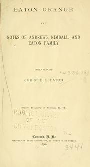 Cover of: Eaton Grange by Christina Landon Eaton