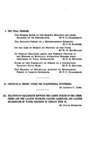 Cover of: The tidal and other problems by by J.C. Chamberlin, F.R. Moulton, C.S. Slichter, W.D. MacMillan, Arthur C. Lunn, and Julius Stieglitz.