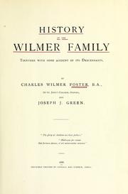 Cover of: History of the Wilmer family by C. W. Foster