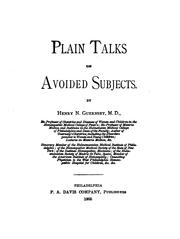 Cover of: Plain talks on avoided subjects.