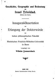 Cover of: Geschichte, Geographie und Bedeutung de Insel Trinidad. by Wilhelm Gommersbach