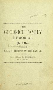 Cover of: The Goodrich family memorial.: pt. 1-3.