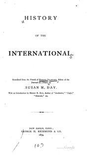 Cover of: History of the International