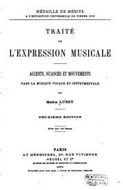 Traité de l'expression musicale by Mathis Lussy