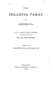 Cover of: The Hollister family of America by Lafayette Wallace Case