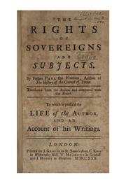 The rights of sovereigns and subjects by Paolo Sarpi