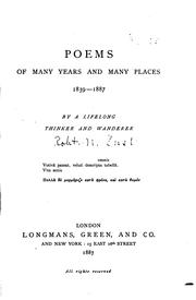 Cover of: Poems of many years and many places, 1839-1887. | Cust, Robert Needham