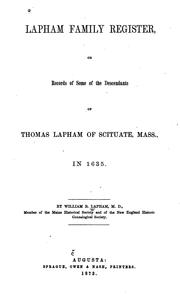 Lapham family register by William Berry Lapham