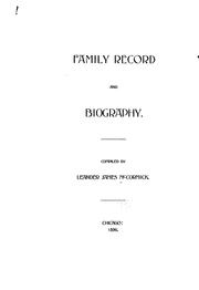 Cover of: Family record and biography.