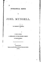 Cover of: Biographical sketch of Joel Munsell.