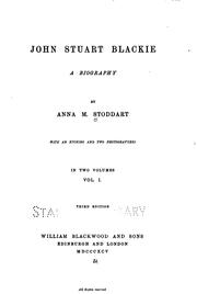 Cover of: John Stuart Blackie.: A biography.