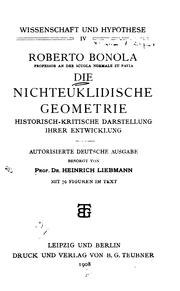 Cover of: Die nichteuklidische geometrie: historisch-kritische darstellung ihrer entwicklung.
