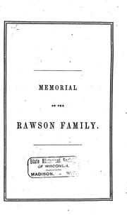 Cover of: The Rawson family. by Sullivan S. Rawson