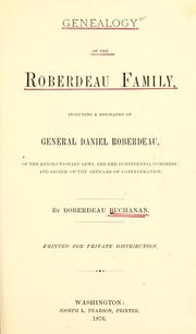 Genealogy of the Roberdeau family by Roberdeau Buchanan