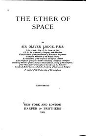 Cover of: The ether of space