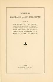 Cover of: Dinner to Honorable James Fitzgerald