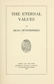 Cover of: The eternal values by Hugo Münsterberg