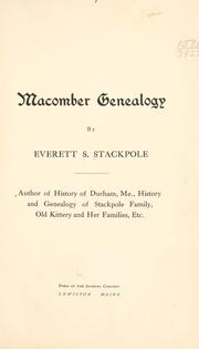 Cover of: Macomber genealogy