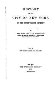 Cover of: History of the city of New York in the seventeenth century