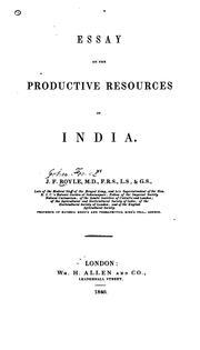 Cover of: Essay on the productive resources of India. by James Prinsep