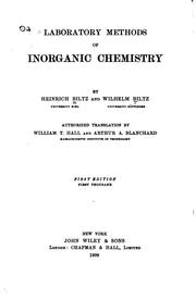 Cover of: Laboratory methods of inorganic chemistry