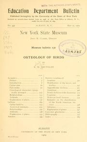 Cover of: Osteology of birds by Robert W. Shufeldt