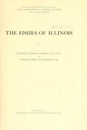 Cover of: ... The fishes of Illinois