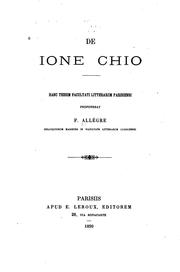 De Ione Chio by F. Allègre