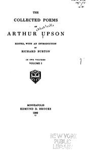 Cover of: The collected poems of Arthur Upson by Arthur Upson