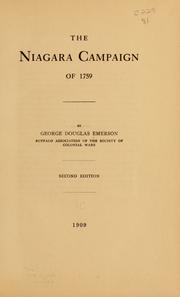Cover of: The Niagara campaign of 1759